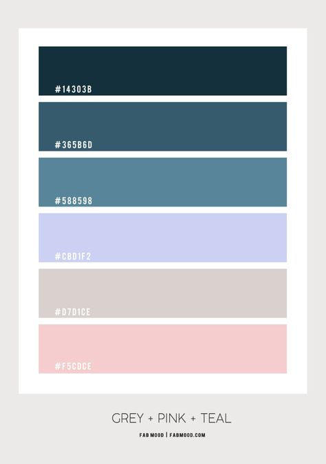 Blue Teal bedroom color scheme { Blue, Grey, Pink and Teal } Teal Gray Pink Bedroom, Pink Grey Teal Color Palette, Navy Teal Pink Color Schemes, Pink And Teal Colour Palette, Mauve And Teal Color Palette, Blue Color Pallet, Palette Wall, Navy Blue Living Room, Color Palette Living Room