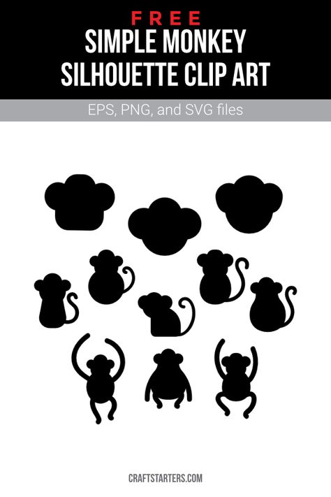 Monkey Silhouette, Silhouette Clip Art, Cute Monkey, Art Simple, Bits And Bobs, Png Transparent, Just Do It, Wood Crafts, Cricut