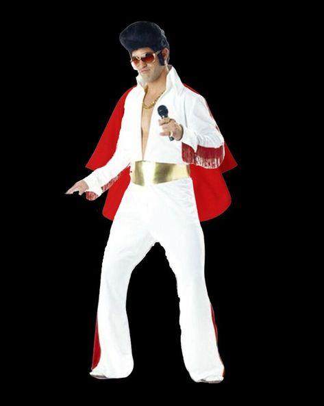 60s Fancy Dress, Jumpsuit Costume, Mens Fancy Dress, Red Cape, White One Piece, Gold Belt, White Jumpsuit, One Piece Suit, Costume Outfits