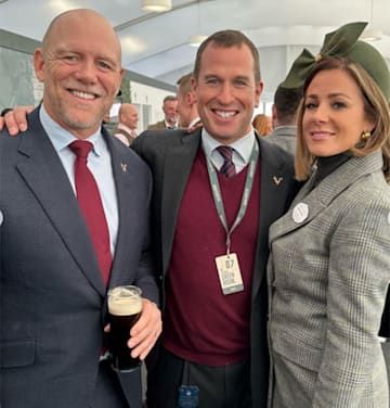 Peter Phillips makes rare appearance with Mike Tindall - see photo | HELLO! Natalie Pinkham, Bed Peace, Autumn Kelly, Autumn Phillips, Zara Tindall, Peter Phillips, Cheltenham Festival, Zara Phillips, Mike Tindall