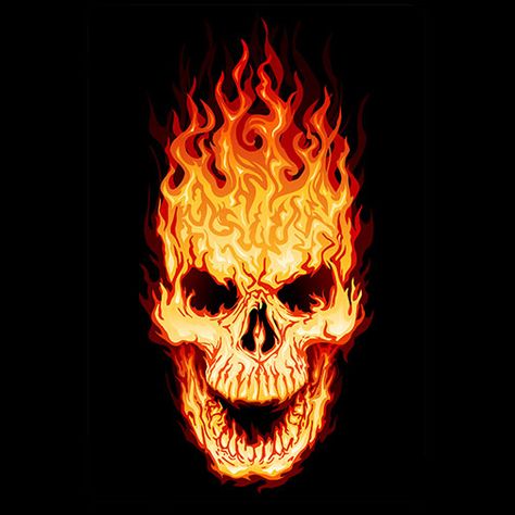 Skull On Fire Tattoo, Skulls On Fire, Skull On Fire, Skull Tattoo Flowers, Fire Skull, Iphone Wallpaper Blur, Skull Fire, Illustrative Art, Fire Drawing