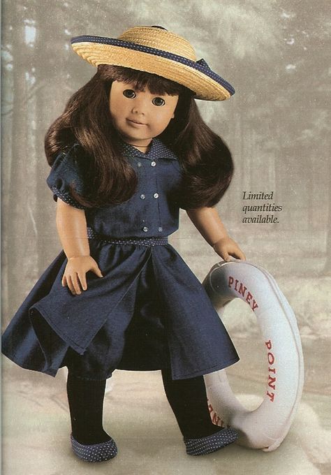 American Girl Catalog, American Girl Doll Samantha, Bath Dress, Bathing Costumes, Pleasant Company, American Doll Clothes, All American Girl, Ag Doll Clothes, American Girl Clothes