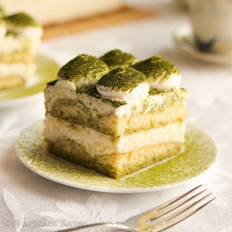 Matcha Tiramisu - A baJillian Recipes Tiramisu Photography, Asian Inspired Desserts, Smoothies Bowl, Asian Baking, Green Tea Dessert, Matcha Tiramisu, Matcha Lover, Aesthetic Scenery, Sweet Dumplings