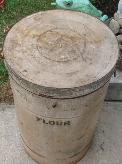 ANTIQUE EXTRA LARGE FLOUR BIN WITH LID DESIRABLE FIND | #1799939921 Extra Large, Flour