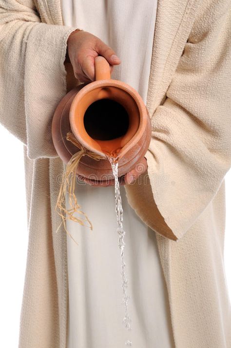 Hands of Jesus Pouring Water. From Jar - Allegory of living water as described i , #Aff, #Pouring, #Water, #Hands, #Jesus, #Jar #ad Hands Pouring Water, Pouring Water Illustration, Hand Pouring Water, Pouring Water Drawing, Water To Wine, Jesus Gif, Prophetic Painting, Water Jar, Pouring Water