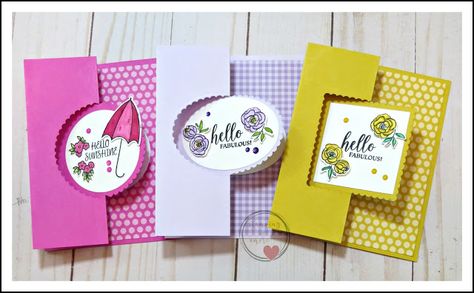 Stampingwithamore: HOW TO CREATE A SWING CARD THE EASY WAY! Flip Cards Tutorial, Card Sketches Templates Cardmaking, Diy Card Folding Ideas, Diy Card Templates, Diy Folded Cards, Flip Cards Tutorial How To Make, Flip Cards Ideas, Card Folds Templates, Card Fun Folds