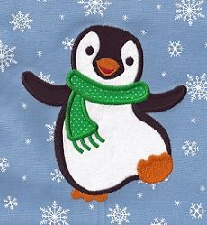 Happy Penguin Applique - 3 Sizes! | Winter | Machine Embroidery Designs | SWAKembroidery.com Applique for Kids Penguin Applique Pattern, Penguin Quilt, Christmas Applique Patterns, Christmas Applique Designs, Happy Penguin, Winter Penguin, Mug Rug Patterns, Wool Applique Patterns, Christmas Applique