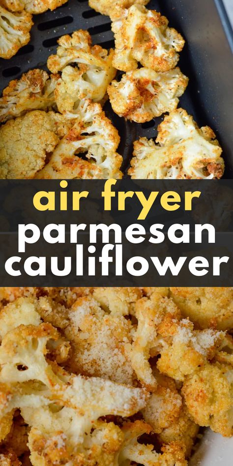 Air Fryer Recipes Healthy Low Carb, Air Fryer Cauliflower, Air Fryer Recipes Keto, Parmesan Cauliflower, Air Fryer Recipes Snacks, New Air Fryer Recipes, Air Fryer Ideas, Air Fried Food, Air Fryer Oven Recipes