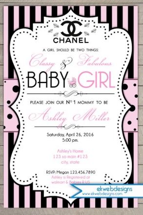 Chanel Baby Shower, Coco Chanel Party, Baby Shower Nena, Chanel Event, Baby Chanel, Turtle Baby Shower, Trendy Baby Shower Themes, Twins Baby Shower Invitations, Chanel Party