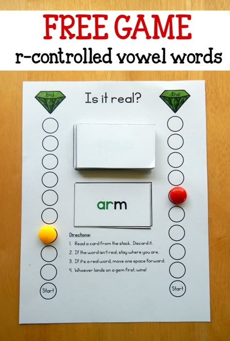 Free game for  words with r controlled vowels Vowel R Activities, Tricky Word Games, R Controlled Vowels Activities, Free Winter Printables, R Controlled Vowels, Bossy R, The Measured Mom, Wilson Reading, Measured Mom