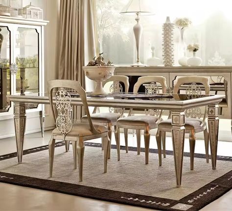 Oe-fashion Customized Luxury Classic Solid Wood Carved Rectangles Italy Dining Table Set For Home Furniture - Buy Vogue Dining Table Sets traditional Carved Dining Set royal Design Dining Table Sets Product on Alibaba.com Luxury Dining Table, Home Bar Design, Fabric Cat, Traditional Dining Room, Bronze Mirror, Sideboard Designs, Luxury Dining, Chair Upholstery, Dove Grey