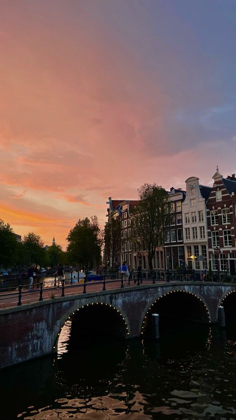 Going Abroad Aesthetic, Amsterdam Aesthetic Wallpaper, Netherlands Wallpaper, Amsterdam Sunset, Holland Landscape, Holland Aesthetic, Netherlands Aesthetic, Amsterdam Wallpaper, Amsterdam Aesthetic