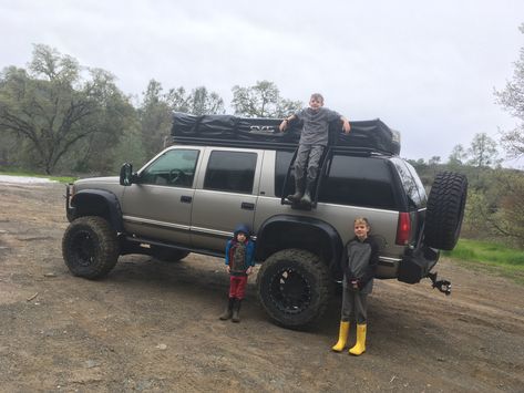 Tactical Suburban, Chevy Overland Truck, Chevy Suburban Camping, Overland Suburban, Suburban Camper Conversion, Suburban Overland, Lifted Suburban, Suv Overland, Suburban Camper