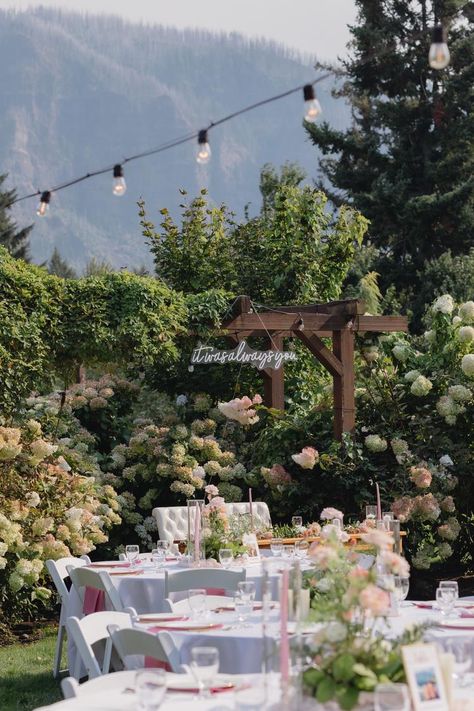 Whimsical-garden-wedding-in-washington- oregon-wedding-venue Pnw Backyard, Seattle Garden, Whimsical Garden Wedding, Seattle Wedding Venues, Washington Wedding Venues, Wedding Venues Oregon, Backyard Weddings, Garden Venue, The Gorge