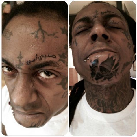 Why Google Translate is never a tattoo tool: Lil Wayne's New Face Tattoo Doesn't Mean What He Thinks It Means via Stereogum Lil Wayne News, Face Tats, Fan Tattoo, Scary Tattoos, Neck Tattoo For Guys, Traditional Tattoo Design, Tattoo Equipment, Bad Tattoos, Inked Magazine