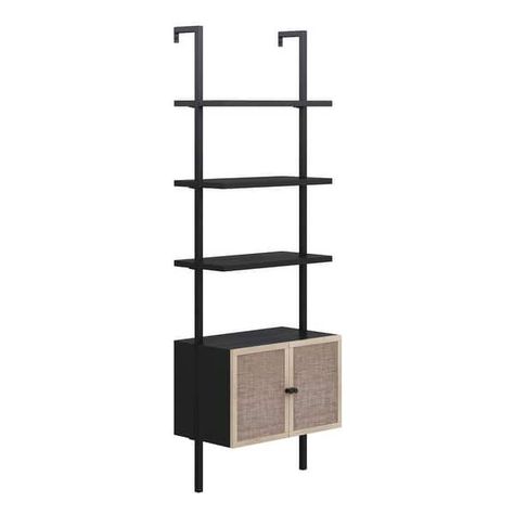 Nathan James Theo Open Shelf Industrial Bookcase with Drawers or Cabinets - On Sale - Bed Bath & Beyond - 35450590 Nathan James, Bookcase With Drawers, Ladder Storage, Industrial Bookcases, Bookshelf Storage, Wood Bookshelves, Black Steel Frame, Modular Walls, Online Furniture Shopping