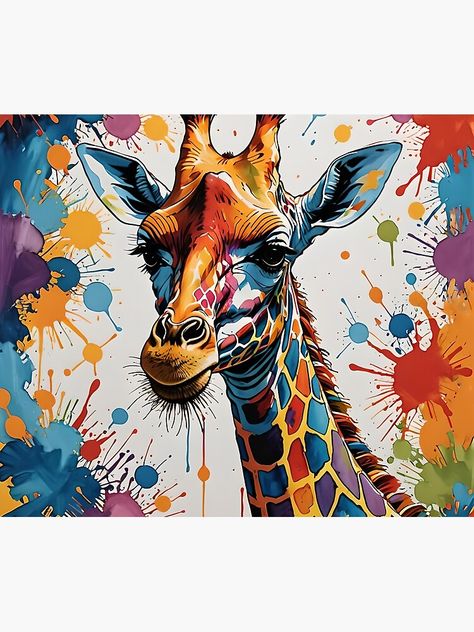 Giraffe Wall Art, Acrylic Oil Painting, Curtains For Sale, Designer Shower Curtains, Animal Paintings, Vivid Colors, Avatar, Shower Curtain, Oil Painting