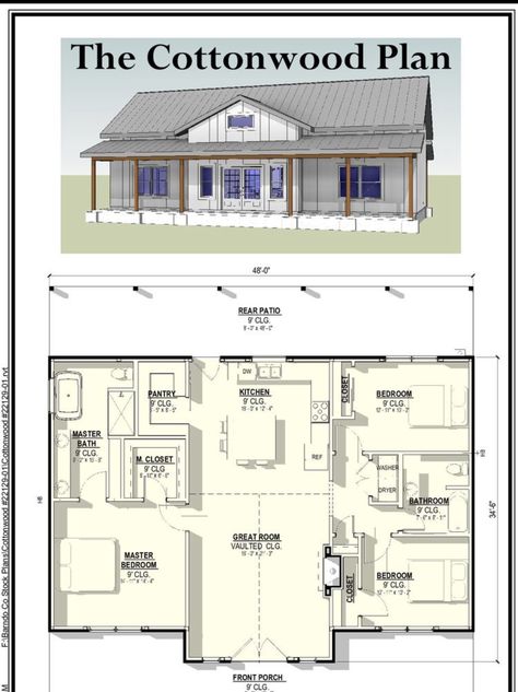 Barndo Farmhouse, Mini Barndominium, Exterior Interior Design, Plan 2d, 2d Floor Plan, House Real Estate, Metal Building House Plans, Barn Homes Floor Plans, Affordable Homes