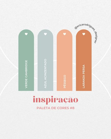 Mais uma paleta de cores para você se inspirar 🍀🧡 E a paleta de hoje é suave e leve,, capaz de transmitir sensações específicas como tranquilidade, calma e alegria. Em termos psicológicos, o laranja está associado à criatividade, o azul, à calma e o verde ao frescor e novidade. Ao combiná-las, criei uma paleta ideal para marcas de produtos naturais, de moda infantil, de paisagismo ou de design ambiental, entre outras, Gostou? Comenta e já salva pra não perder de vista! . . . #colorscheme ... Color Coding, Home Diy, Branding, Coding, Wallpapers, ? Logo, Color, Design