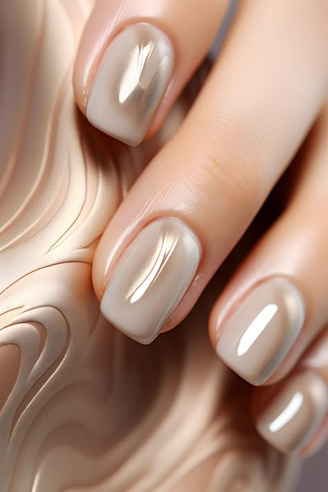 beige chrome nails, neutral nail designs, metallic nails, chic nail art, nail inspiration, minimalist nails, classy nail ideas, sophisticated nail trends, contemporary manicure, nude nail color, shiny nails, glamorous nails, understated beauty, nail goals, stylish nail art, fashion-forward nails, nail aesthetics, trendy nail looks, elegant manicure, versatile nail designs, minimalist beauty, chrome finish nails, neutral tones, muted elegance, timeless nails, subtle glam, modern nail style Chrome Finish Nails, Beige Chrome Nails, Nail Designs Metallic, Nail Designs Minimalist, Timeless Nails, Classy Nail Ideas, Nude Nail Color, Nails Subtle, Gel Chrome Nails