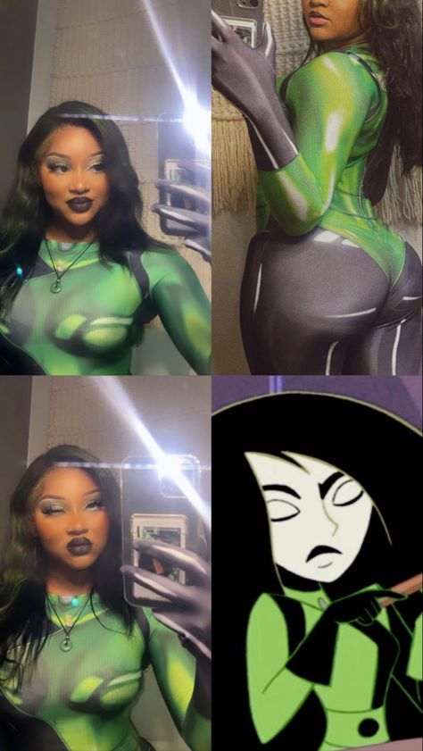 Shego Costume Black Woman, She Go Halloween Costume, Luigi Halloween Costume, Easy Adult Halloween Costumes, Rave Halloween Costumes, Badass Halloween Costumes, Black Cosplayers, Cartoon Costume, Easy Halloween Costumes For Women