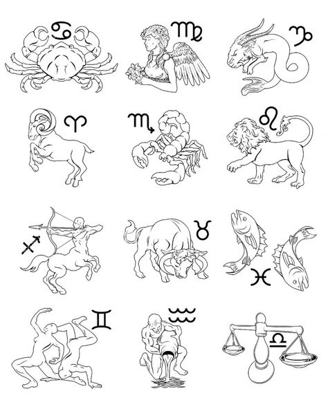 Zodiac Coloring Pages - Best Coloring Pages For Kids Zodiac Signs Leo Tattoo, Zodiac Signs Colors, Gemini Zodiac Tattoos, Birth Charts, Art Ideas Easy, Zodiac Signs Symbols, Space Coloring Pages, Taurus Tattoos, Aries Tattoo