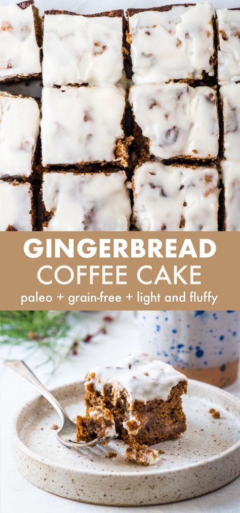 Gingerbread Coffee Cake, Paleo Coffee Cake, Paleo Gingerbread, Healthy Gingerbread, Gingerbread Coffee, Classic Coffee Cake, Paleo Christmas, Pop Christmas, Aip Breakfast