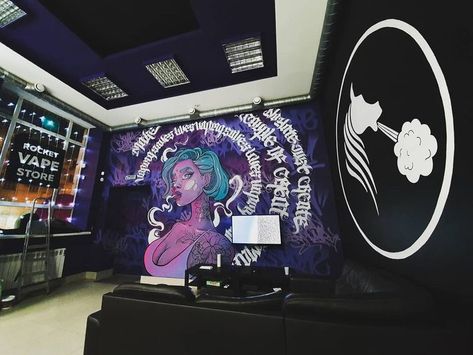 Graffiti Art On Wall, Tattoo Shop Interior, Tattoo Shop Decor, Graffiti Room, Tattoo Lounge, Tattoo Studio Design, Friendship Wallpaper, Sneakerhead Room, Wall Graffiti