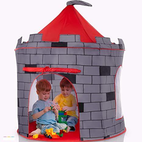 Amazon.com: Kids Play Tent Knight Castle - Portable Kids Tent - Kids Pop Up Tent Foldable Into Carrying Bag - Childrens Play Tent For Indoor And Outdoor Use - Kids Playhouse Best Gift For Boys and Girls, Original : Toys & Games Girls Play Tent, Tent House For Kids, Indoor Tent For Kids, Girls Tent, Toddler Tent, Baby Tent, Childrens Tent, Indoor Tents, Kids Tent