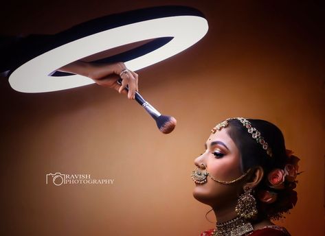 Bride Mackup Shoot, Makeup Shots Photography, Palar Shoot Photo, Bride Parlour Shoot Indian, Ringlight Photo Shoot Ideas, Bride Makeup Photoshoot, Makeup Shoot Ideas, Bride Makeup Shoot, Bridal Makeup Shoot