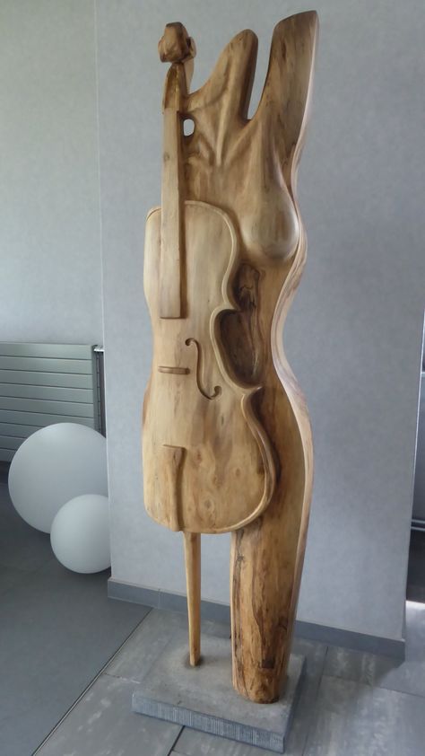 Woodworking Art Ideas, Wood Carving Art Sculpture, Wood Sculpture Art, Carved Wood Sculpture, Diy Woodworking Projects, Wood Sculptures, Sculpture Wood, Cool Woodworking Projects, Musical Art