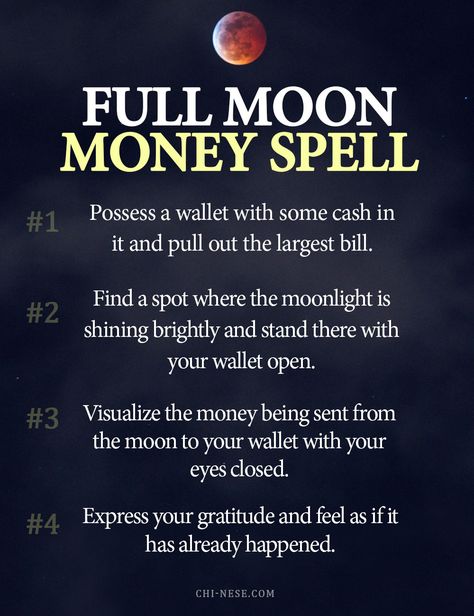 full moon money spell Full Moon Money Chant, Full Moon Affirmations Money, Full Moon Prosperity Spell, Full Moon Banishing Spell, Full Moon Ritual Spells For Money, Full Moon Spells Money, Money Spells That Work Fast Chant, Full Moon Ritual Manifestation Money, Full Moon Money Ritual