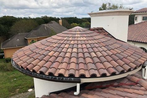 Clay Tile Roofing | Clay Tile Roofing | Metal Roofing | Metal Gutters | Houston Clay Tile Roof, Roofing Ideas House Exterior, Roofing Tiles, Tile Roof, Roof Tiles Design, Metal Roof Repair, Interior Design Portfolio Layout, Clay Roof Tiles, Clay Roofs