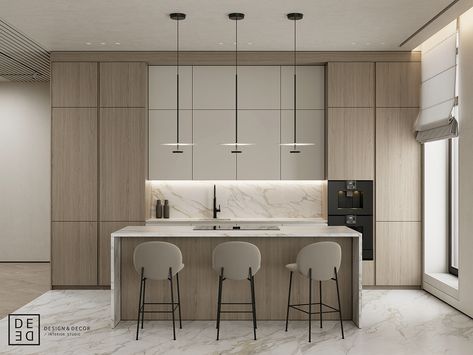 Minimal Kitchen Design, Minimalism Design, Minimal Kitchen, Open Plan Kitchen Living Room, Soft Minimalism, Revit Architecture, Modern Kitchen Interiors, Hotel Interior Design, House Design Kitchen