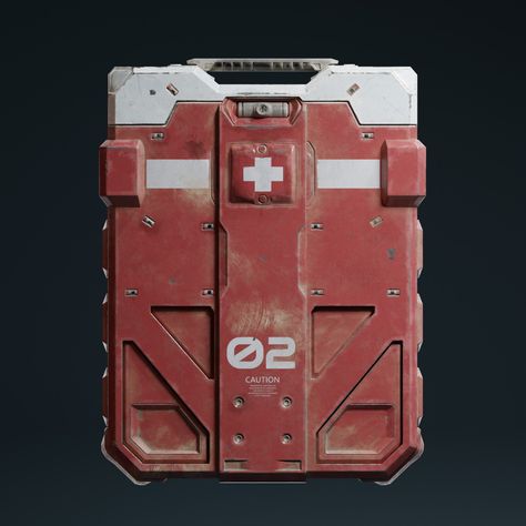 Medkit Concept Art, Medkit Concept, Sci Fi Medical Equipment, Animation Concept Art, Cyberpunk Accessories, Box Artwork, Future Technology Concept, Medicine Kit, Space Character