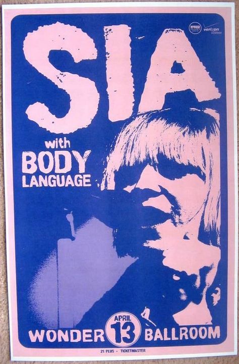 SIA Sia Poster, Sia Concert, Sia Music, Sia Furler, Elastic Heart, Y2k Posters, Piano Studio, General Quotes, Music Poster Design