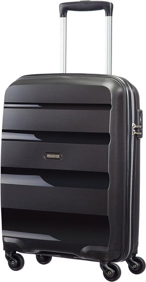 American Tourister Bon Air Spinner Hand Luggage 55 cm, 31.5 L, Black : Amazon.co.uk: Fashion Lightweight Luggage, Cabin Luggage, American Tourister, Holiday Essentials, Hand Luggage, Yellow Light, Midnight Navy, Uk Fashion, Holiday Travel