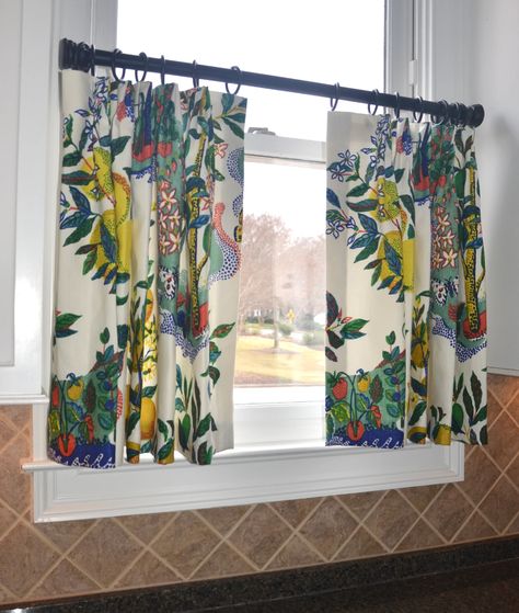 Floral Cafe Curtains, Schumacher Citrus Garden, House Sunroom, Woven Roman Shades, Household Design, Turquoise Curtains, 1920 Home, Colorful Cafe, Schumacher Chiang Mai Dragon