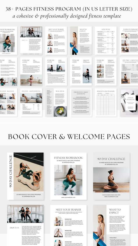 Fitness Guide For Women, Fitness Ebook Template, Exercise Template, Online Personal Training Business, Physical Therapy Business, Fitness Ebook, Photography Major, Workout Template, Personal Training Business