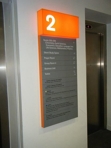 floor directory illuminated by Opening the Book, via Flickr Floor Directory, Directory Signage, Hospital Signage, Directory Signs, Office Wall Graphics, Experiential Graphic Design, Illuminated Signage, Interior Signage, Signage Board