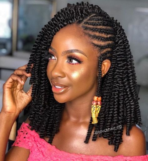 Curly Lob with Ghana Braids African Braids Hairstyles Pictures, Latest Braided Hairstyles, Ghana Braids Hairstyles, Braiding Styles, Ghana Braids, Braided Styles, African Hair Braiding Styles, Braided Cornrow Hairstyles, Braids Hairstyles Pictures