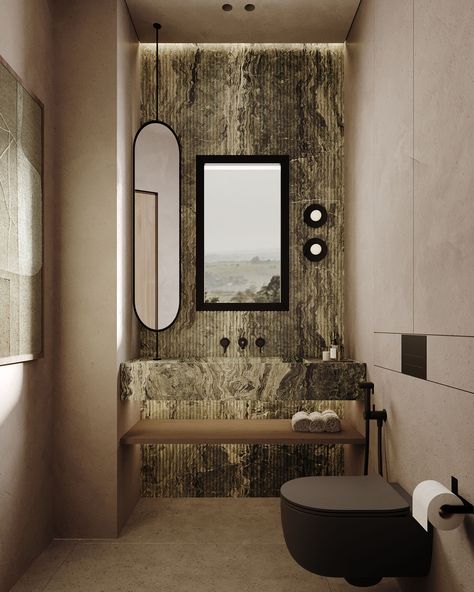 Natural Stone Wonders: Integrating Marble into Modern Home Design Small Toilet Room Design, Toilet Room Design, Modern Classic Chair, Japandi Bathroom Design, Marble Shower Walls, Japandi Bathroom, Stone Feature Wall, Small Toilet Room, Marble Showers