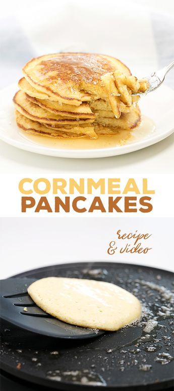 These gluten free cornmeal pancakes have a really lovely texture and enough flavor that they scarcely need much syrup or butter for serving. Gluten Free Cornmeal Pancakes, Breakfast Casserole With Eggs, Dinner Pancakes, Baking Savory, Breakfast Carbs, Cornmeal Recipes, Cornmeal Pancakes, Fodmap Breakfast, Pancakes For Dinner