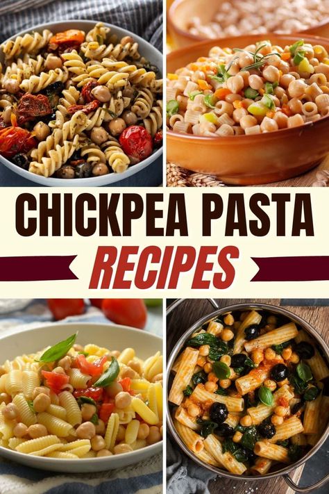 From pesto and primavera to Mediterranean one-pot dishes, these chickpea pasta recipes are the ultimate comforting meals for vegetarians on a budget. Chickpea Recipes Pasta, Recipes With Chickpea Pasta, Chick Pea Pasta Dishes, Chickpea Penne Pasta Recipes, Pasta And Chickpeas Recipes, Chickpeas And Pasta, Chickpeas Pasta Recipes, Chickpea Pasta Recipe, Chickpea And Pasta Recipes