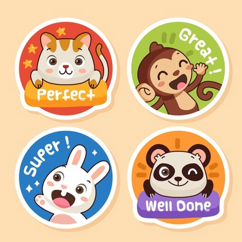 Free Vector | Cartoon great job stickers collection Great Job Stickers, Kids Awards, Teacher Stamps, Stickers Collection, Work Stickers, Stickers Design, Scrapbook Collection, Reward Stickers, Motivational Sticker