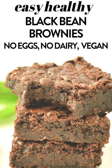 Black Bean Brownies Vegan, Vegan Black Bean Brownies, Black Bean Dessert Recipes, Fudgy Vegan Brownies, Gluten Free Brownies Recipe, Vegan Brownies Recipe, Dairy Free Brownies, Bean Brownies, Black Bean Brownies