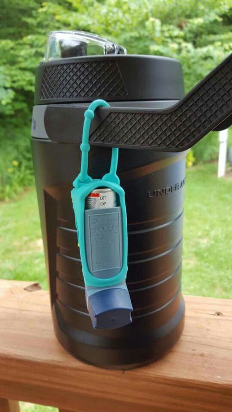 For campers with inhalers that must be carried at all times. Inhaler Snapchat, Inhaler Holder, Inhaler Case, Asthma Relief, Asthma Inhaler, Amazon Items, Hand Sanitizer Holder, Asthma Symptoms, Today Pictures