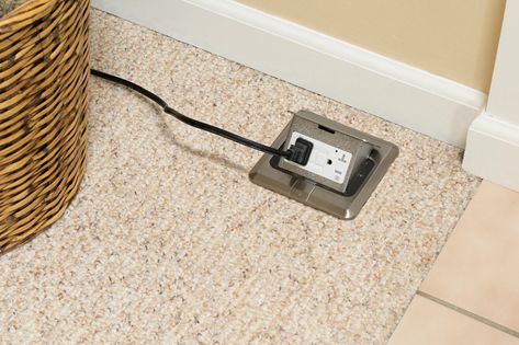 Buy pop up power floor boxes. Hidden when closed, but with a push of a button they pop up and supply power. Choose from decora outlets with GFI or charging USB. Floor Power Outlet, Floor Electrical Outlets, Floor Outlets, Floor Outlet, Floor Boxes, Power Pop, Diy Flooring, Wall Outlets, Electrical Outlets