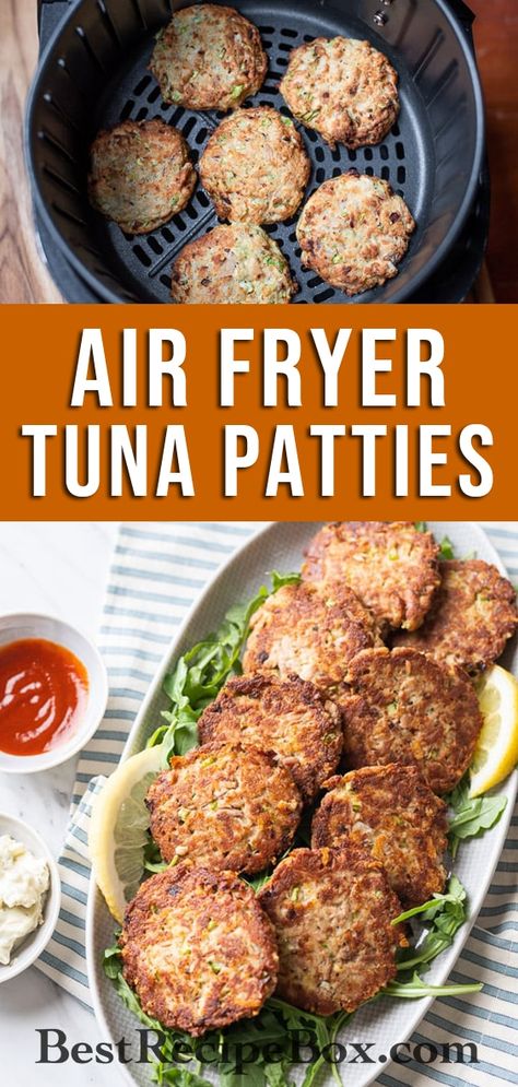 Tuna Patties Air Fryer, Canned Tuna Patties, Air Fryer Tuna Patties, Air Fryer Tuna, Tuna Patties Recipes, Cream Salad, Tuna Patties, Healthy Air Fryer, Air Fryer Fish