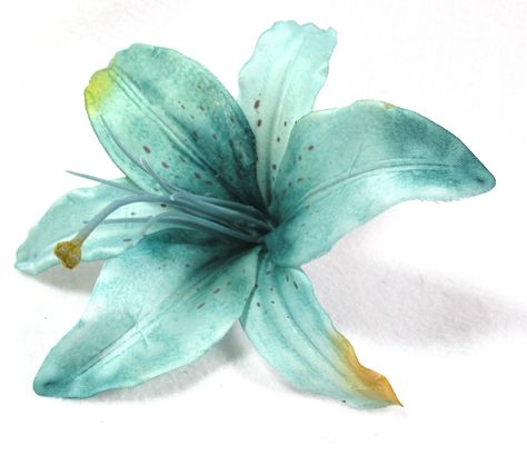 Blue Tiger Lily, Turquoise Wedding Flowers, Ipad Blue, Long Hair Accessories, Turquoise Aesthetic, Long Hair Clip, Tiger Lilies, Blue Hair Accessories, Zen Bedroom